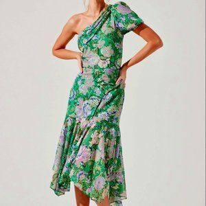 ASTR THE LABEL SANTORINI FLORAL ONE SHOULDER DRESS